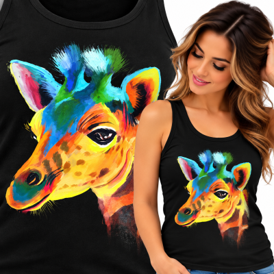 TANK TOP DAMSKI ZWIERZĘTA ŻYRAFA